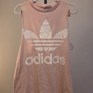Adidas Pink Muscle Tee with White Logo